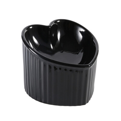 Bol înclinat din ceramică pentru pisici, în formă de inimă, anti-alunecare, drăguț pentru pisici, pisoi, câini mici, lățime funcțională, 14 cm, hrănitor pentru animale de companie lucrat manual