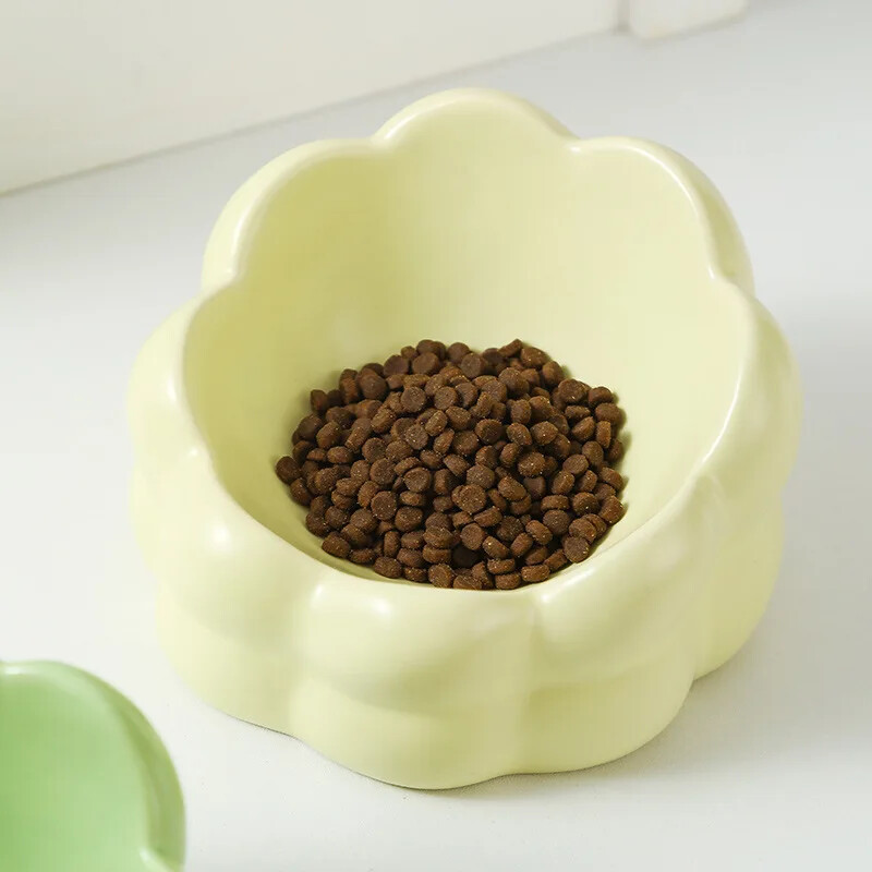 Lolojumdzīvnieku slīpa keramikas bļoda liela kalibra savstarpēja kakla pretsitienu kaķu barošanas bļoda