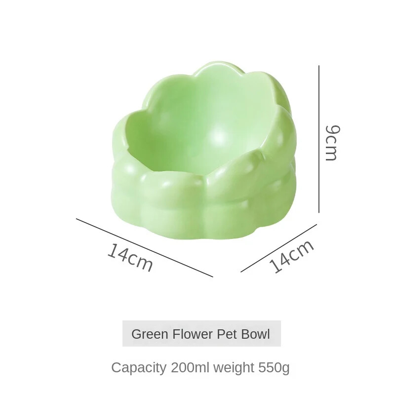 Lolojumdzīvnieku slīpa keramikas bļoda liela kalibra savstarpēja kakla pretsitienu kaķu barošanas bļoda