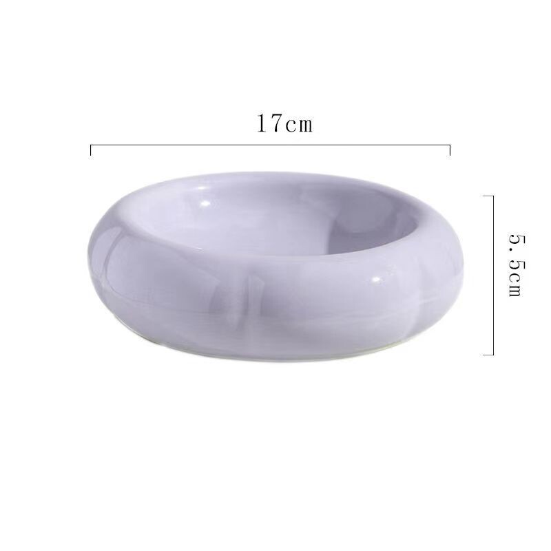 Bol pentru pisici, drăguț, din ceramică, cu două scopuri, pentru băut cu cereale, anti-răsturnare, farfurie cu capul cutiei pentru animale de companie, cu strat dublu, bol pentru băut.