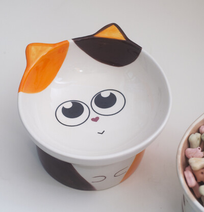 Bol pentru pisici din ceramică pentru animale de companie Protector pentru gât cu picioare înalte Bol cu apă pentru pisici cu față largă Bol cu hrană pentru câini Boli pentru pisici Hrănitor pentru pisici Articole pentru animale de companie