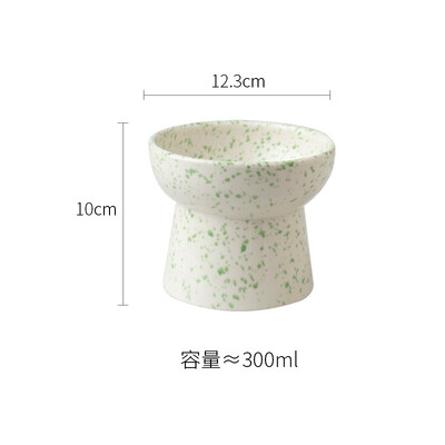 Augsta kaķu bļoda keramikas lolojumdzīvnieku bļoda kakla aizsardzība plakana bļoda kaķu barības bļoda suņu barības bļoda kaķu barotava mājdzīvnieku piederumi