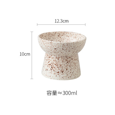 Augsta kaķu bļoda keramikas lolojumdzīvnieku bļoda kakla aizsardzība plakana bļoda kaķu barības bļoda suņu barības bļoda kaķu barotava mājdzīvnieku piederumi