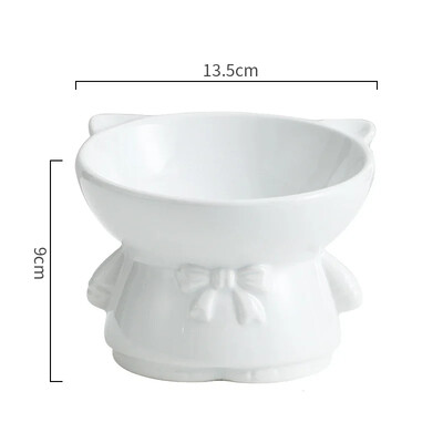 Συνδυασμός κεραμικού μπολ για γάτα Διπλό μπολ Ψηλά πόδια λοξό στόμα λαιμό προστατευτικό λαιμού πόσιμου νερού Λεκάνη σκύλου Γάτα Ρύζι μπολ Προμήθειες για κατοικίδια