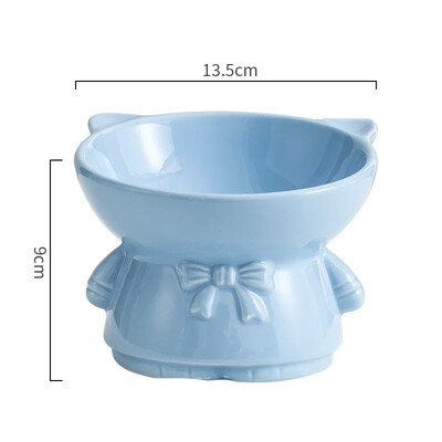 Συνδυασμός κεραμικού μπολ για γάτα Διπλό μπολ Ψηλά πόδια λοξό στόμα λαιμό προστατευτικό λαιμού πόσιμου νερού Λεκάνη σκύλου Γάτα Ρύζι μπολ Προμήθειες για κατοικίδια
