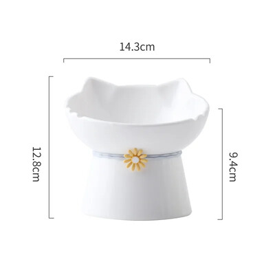 Bol de ceramică înălțat pentru pisici Hrană pentru animale de companie Hrănitoare de apă Cățeluș crescut Câini care beau boluri pentru mâncare