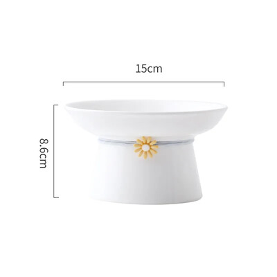 Bol de ceramică înălțat pentru pisici Hrană pentru animale de companie Hrănitoare de apă Cățeluș crescut Câini care beau boluri pentru mâncare