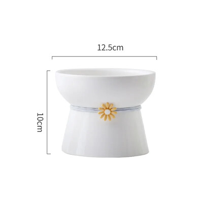 Bol de ceramică înălțat pentru pisici Hrană pentru animale de companie Hrănitoare de apă Cățeluș crescut Câini care beau boluri pentru mâncare