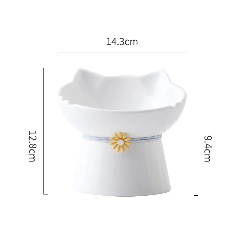 Bol de ceramică înălțat pentru pisici Hrană pentru animale de companie Hrănitoare de apă Cățeluș crescut Câini care beau boluri pentru mâncare