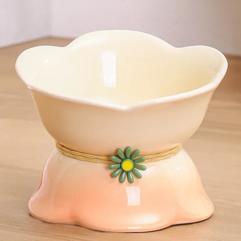 Macska gradiens kerámia tál megemelt állateledel vízetetők Döntött kölyökkutya kutyák ivó evő kellékek