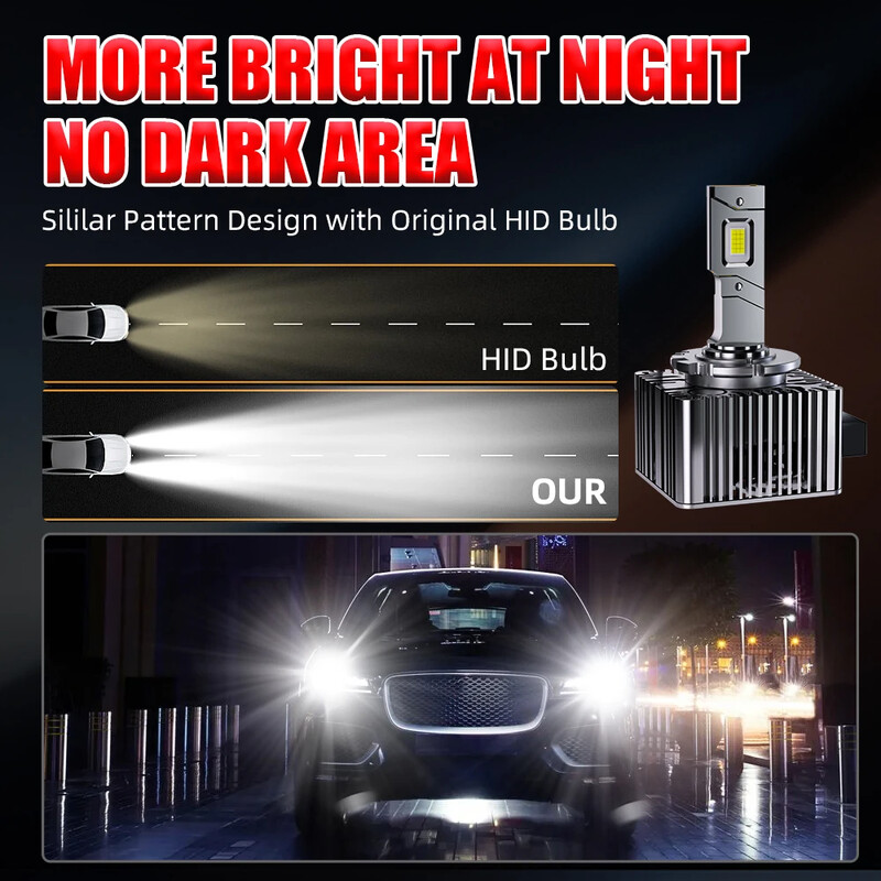 D serijos D1S D3S Led priekinių žibintų lemputės 12V 24V Canbus be klaidų D4S D5S D2S LED žibintai D4R D2R automobilio lempa 35W automatiniai žibintai 6500K