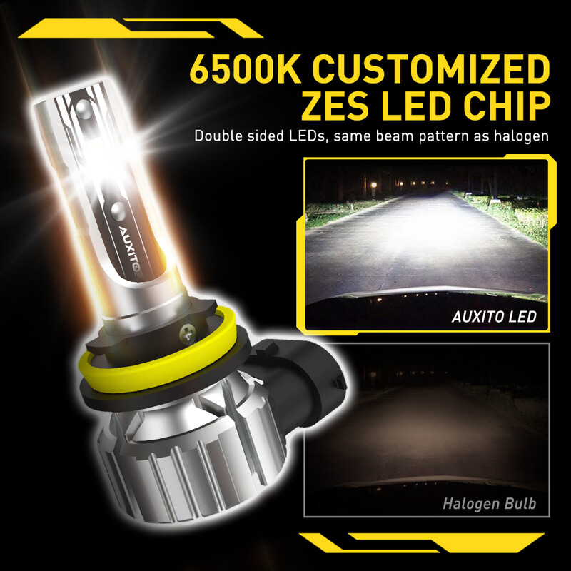 AUXITO 2 buc Lampă de ceață H8 H9 H11 H16JP 9005 HB3 9006 HB4 Becuri LED PTF CSP Faruri 12V Lampă de conducere DRL pentru RAV4