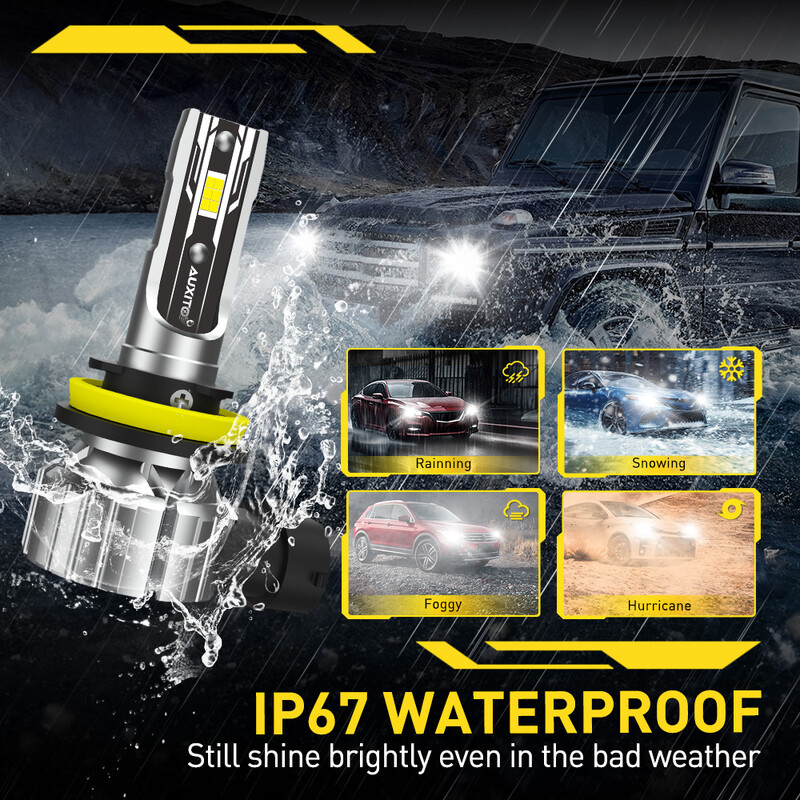 AUXITO 2 buc Lampă de ceață H8 H9 H11 H16JP 9005 HB3 9006 HB4 Becuri LED PTF CSP Faruri 12V Lampă de conducere DRL pentru RAV4