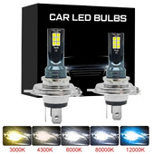 2Gb H4 H7 LED priekšējais lukturis H11 H8 H9 H1 H3 auto miglas lukturu LED spuldzes 9005 9006 Hb3 Hb4 Auto braukšanas gaitas lukturi 12000LM 12V 6000K