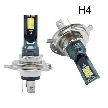 2 τμχ H4 H7 LED Headlight H11 H8 H9 H1 H3 Λάμπες LED ομίχλης αυτοκινήτου 9005 9006 Hb3 Hb4 Λαμπτήρες αυτόματης οδήγησης 12000LM 12V 6000K