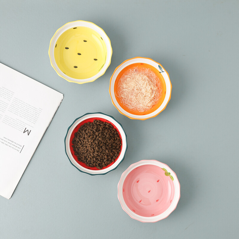 Bol din ceramică pentru pisici, apă de băut pentru pisici de companie, conserve, bol pentru hrana pentru pisici, bol ceramic pentru hrănire pentru pisici și câini de 5,5 inci