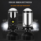 Turbo ventiliatorius H4 LED priekiniai žibintai automobilio H4 mini projektoriaus objektyvas 6000K itin ryškus 20000LM tolimųjų artimųjų šviesų automatiniai LED žibintai automobilio šviesos lempa
