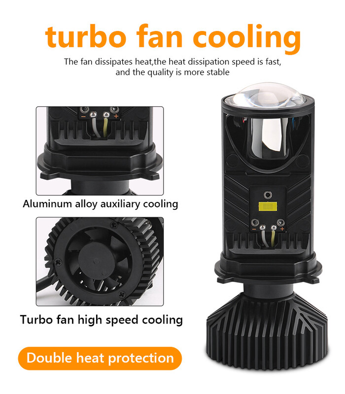 Turbo Fan H4 LED Faruri Auto H4 Mini Proiector Lentila 6000K Super Luminos 20000LM Faza mare Joasă Auto LED Lumini Lampă pentru mașină