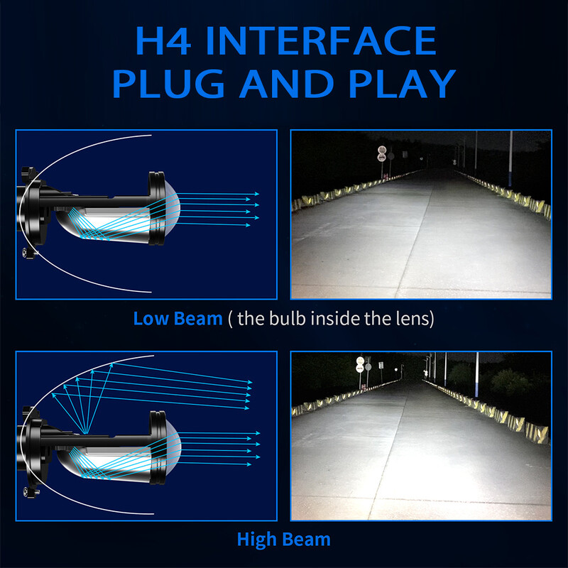 Turbo Fan H4 LED Faruri Auto H4 Mini Proiector Lentila 6000K Super Luminos 20000LM Faza mare Joasă Auto LED Lumini Lampă pentru mașină