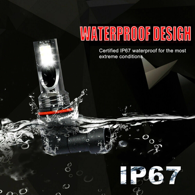 2vnt 9006 HB4 automobilio LED priekiniai žibintai 6000K balti rūko žibintai 10000LM itin ryškūs LED dienos žibintai, automobilių priedai