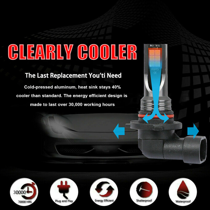 2vnt 9006 HB4 automobilio LED priekiniai žibintai 6000K balti rūko žibintai 10000LM itin ryškūs LED dienos žibintai, automobilių priedai