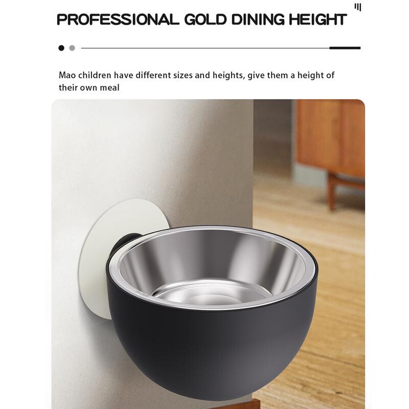 Sienas magnētiskā suņu bļoda nerūsējošā tērauda pretizliešanas magnētiskās suņu barības bļodas Paaugstināta lolojumdzīvnieku bļoda Fiksēta uzmontēta kaķu bļoda trauku mazgājamā mašīna