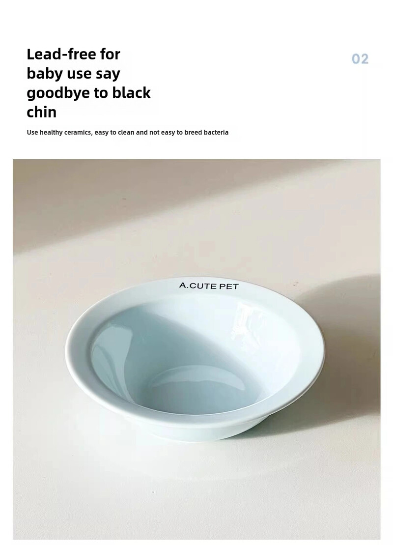 Katės dubuo Keraminė lėkštės dubuo kačių maisto dubuo šunų dubuo naminių kačių lėkštė Katės maisto dubuo Ryžių dubuo Aukšta pėdų apsauga, kaklas