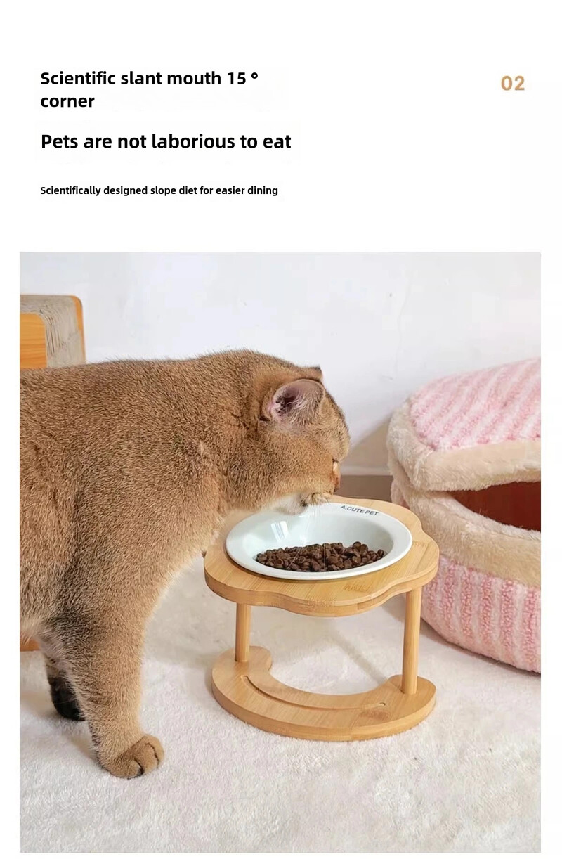 Katės dubuo Keraminė lėkštės dubuo kačių maisto dubuo šunų dubuo naminių kačių lėkštė Katės maisto dubuo Ryžių dubuo Aukšta pėdų apsauga, kaklas