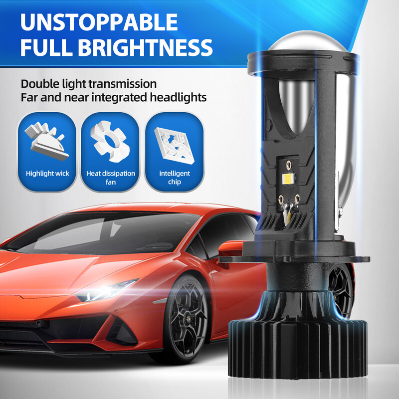 Y6D Lens H4 LED priekinis žibintas Universalus 12V motociklo automobilio žibintas toli integruotas Y7 tipo universalus lemputės automobilio motociklo priekinis žibintas