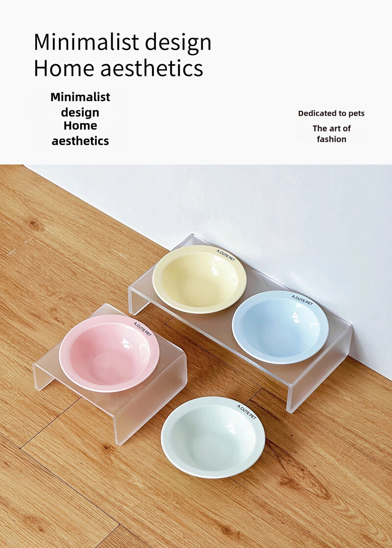 Χρωματιστό μπολ από κεραμικό σκύλο για κατοικίδια Κεραμικό μπολ με ιπτάμενο δίσκο για κατοικίδια Τροφοδότης νερού Κεραμικό μπολ για γάτες Μπολ με τροφή για γάτες Ψηλή ακρυλική θήκη για μπολ