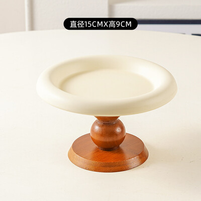 Nou castron pentru pisici de calibru mare în stil de mijlocul secolului Bol înalt din ceramică pentru animale de companie Bol înalt din lemn pentru câini Protecție pentru gât Bol ridicat pentru mâncare pentru pisici