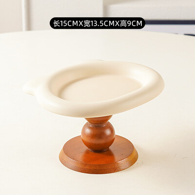 Nou castron pentru pisici de calibru mare în stil de mijlocul secolului Bol înalt din ceramică pentru animale de companie Bol înalt din lemn pentru câini Protecție pentru gât Bol ridicat pentru mâncare pentru pisici