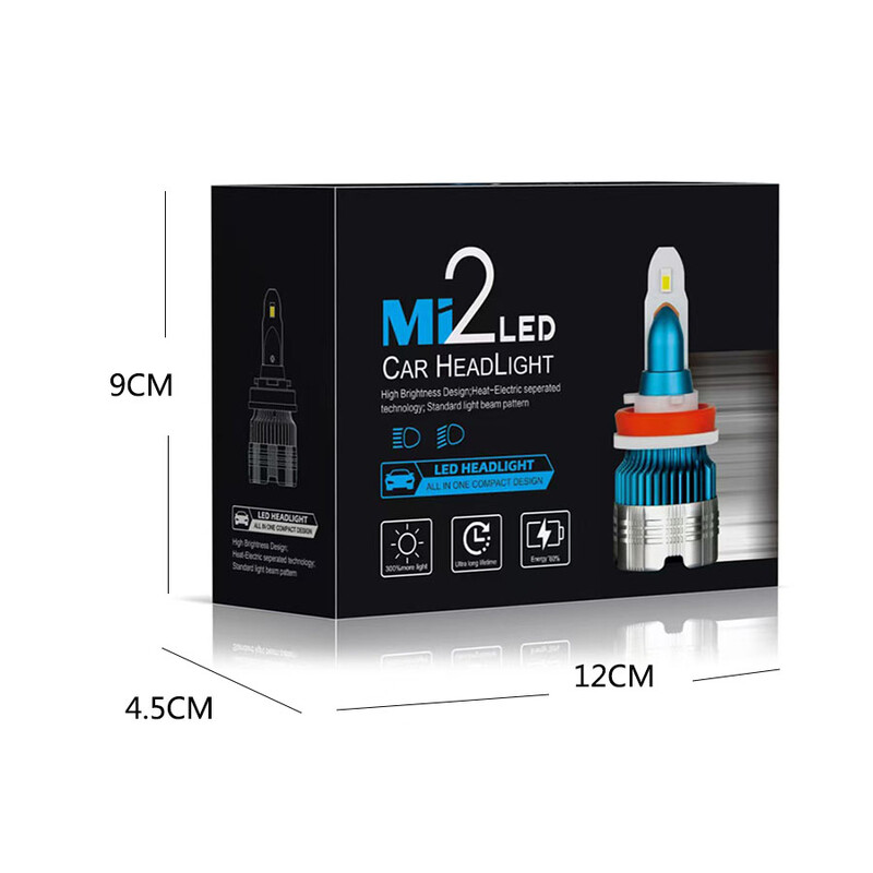 Mini2 3570 CSP LED priekiniai žibintai 9005 automobilio priekiniai žibintai 12V 6000K spalvos temperatūra