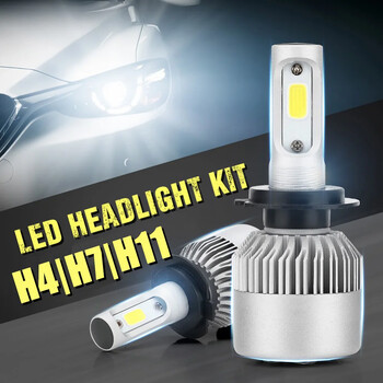 H4 LED H7 LED H11 LED крушка за фарове COB Автомобилни LED крушки за фарове Hi/Lo Beam 16000LM 6000K Auto Head Lamp 12V LED светлини за кола