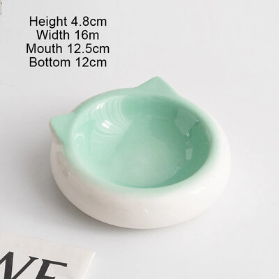 Creativ din ceramică cu fund plat, în formă de ureche de pisică, bol cu mâncare, farfurie pentru sufragerie, accesorii pentru animale de companie, bol de băut, 1 buc.