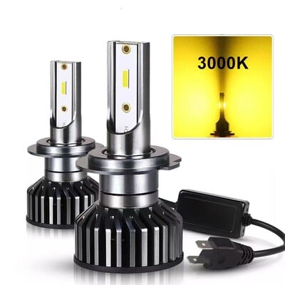 Auto esituled H4 H7 LED H11 9005 3000K kollane tuli 6000K valge valgus kohtvalgusti kuningas 160W 24000LM valgustus 1860 CSP12V LED pea