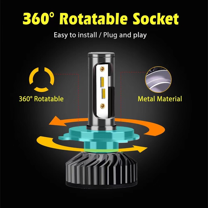 Automobilio priekiniai žibintai H4 H7 LED H11 9005 3000K geltona šviesa 6000K balta šviesa prožektorius karalius 160W 24000LM apšvietimas 1860 CSP12V LED galvutė