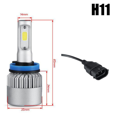 1 gabalas H4 H7 H11 COB automobilio LED priekinių žibintų lemputės Hi-Lo Beam 72W 16000LM 6000K Automatinis priekinis žibintas Led Car Light 12V Car Styling Bright