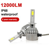 C6 H4 9003 HB2 LED automobilio priekinių žibintų Hi/Lo ray lemputės Light 72W 12V 8000LM ventiliatorius Led lempa 6000K H1 H11 H3 H7 9005 HB3 9006 HB4 H13