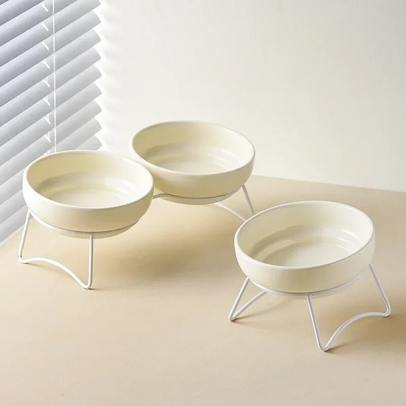 Λεκάνη φαγητού Dog Basin Dog Bowl Μπολ πόσιμου νερού Προστασία μπολ φαγητού Προμήθειες αυχενικής σπονδυλικής στήλης για κατοικίδια Κεραμικό μπολ διπλής γάτας