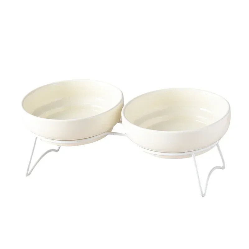 Λεκάνη φαγητού Dog Basin Dog Bowl Μπολ πόσιμου νερού Προστασία μπολ φαγητού Προμήθειες αυχενικής σπονδυλικής στήλης για κατοικίδια Κεραμικό μπολ διπλής γάτας