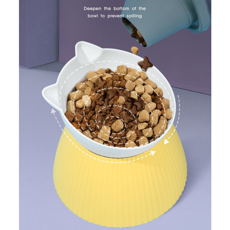 Katės dubuo pakeltas kačių ėdalo dubenys nuo vėmimo, pakreiptas pakeltas kačių dubenys girtuoklis naminių gyvūnėlių ėdalo dubuo tiektuvas kaklo apsauga kačių dubuo