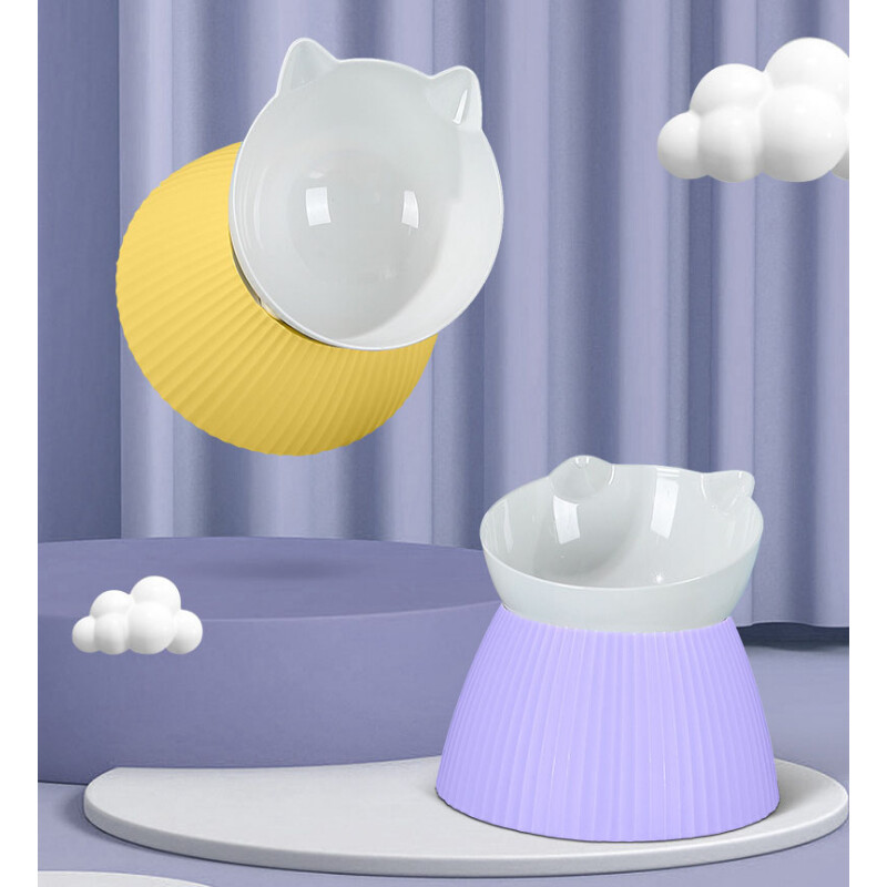 Katės dubuo pakeltas kačių ėdalo dubenys nuo vėmimo, pakreiptas pakeltas kačių dubenys girtuoklis naminių gyvūnėlių ėdalo dubuo tiektuvas kaklo apsauga kačių dubuo