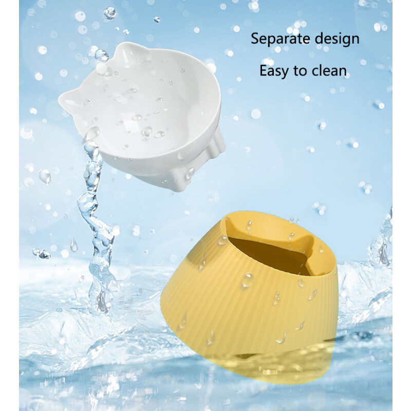 Katės dubuo pakeltas kačių ėdalo dubenys nuo vėmimo, pakreiptas pakeltas kačių dubenys girtuoklis naminių gyvūnėlių ėdalo dubuo tiektuvas kaklo apsauga kačių dubuo