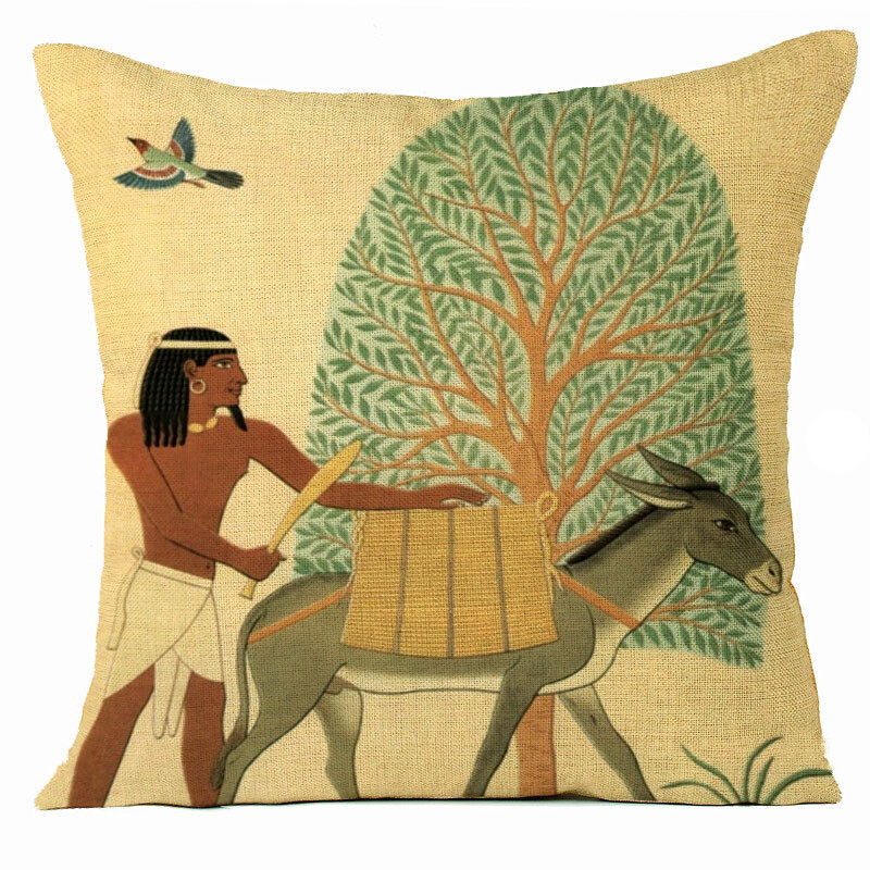 Furnizare directă din fabrică de noi perne populare faraoni egipteni, perne de acasă retro, personalizate conform desenelor, fără miez