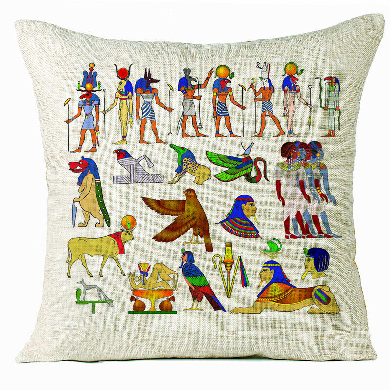 Furnizare directă din fabrică de noi perne populare faraoni egipteni, perne de acasă retro, personalizate conform desenelor, fără miez