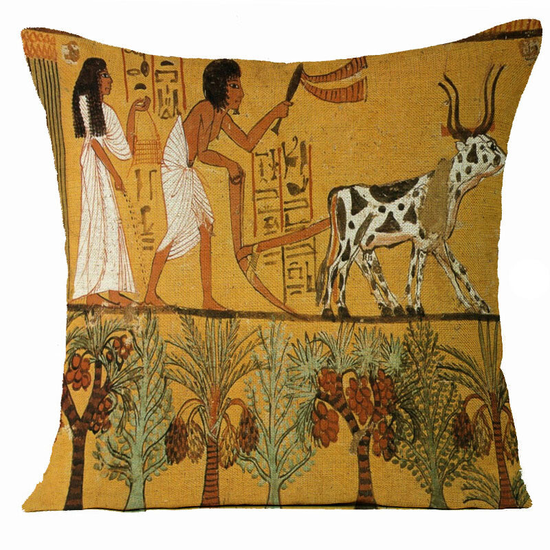 Furnizare directă din fabrică de noi perne populare faraoni egipteni, perne de acasă retro, personalizate conform desenelor, fără miez