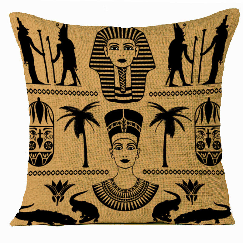 Furnizare directă din fabrică de noi perne populare faraoni egipteni, perne de acasă retro, personalizate conform desenelor, fără miez