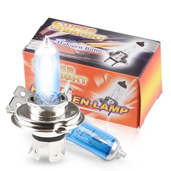 10бр. H4 60/55W 100W халогенна крушка за кола 12V Super Xenon Бяла лампа за фарове P43t Light Lanpada Super Branca H4 Автомобилен аксесоар