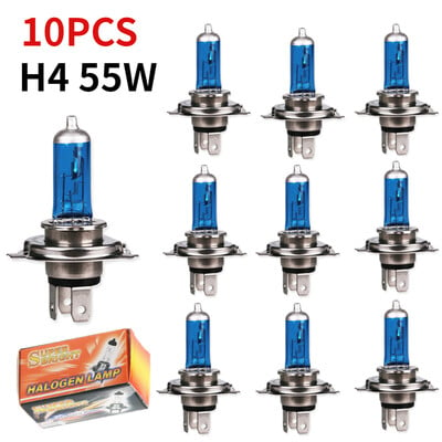 10tk H4 60/55W 100W auto halogeenpirn 12V super ksenoon valge esitule lamp P43t kerge Lanpada Super Branca H4 auto lisavarustus